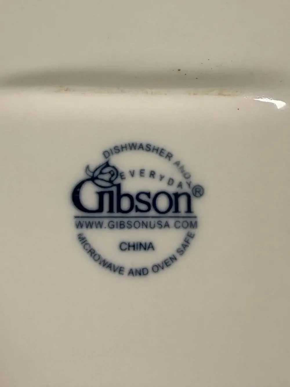 Gibson White Ribbed Edge Oval Serving Platter